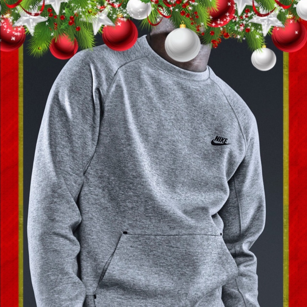 SOLD-NIKE TECH FLEECE CREW PULLOVER SWEATSHIRT - Picture 1 of 8